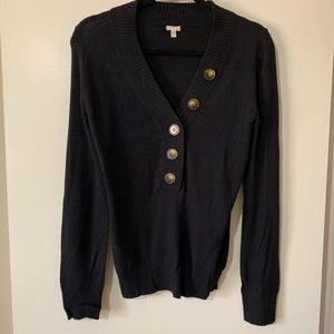 J. Crew black button sweater